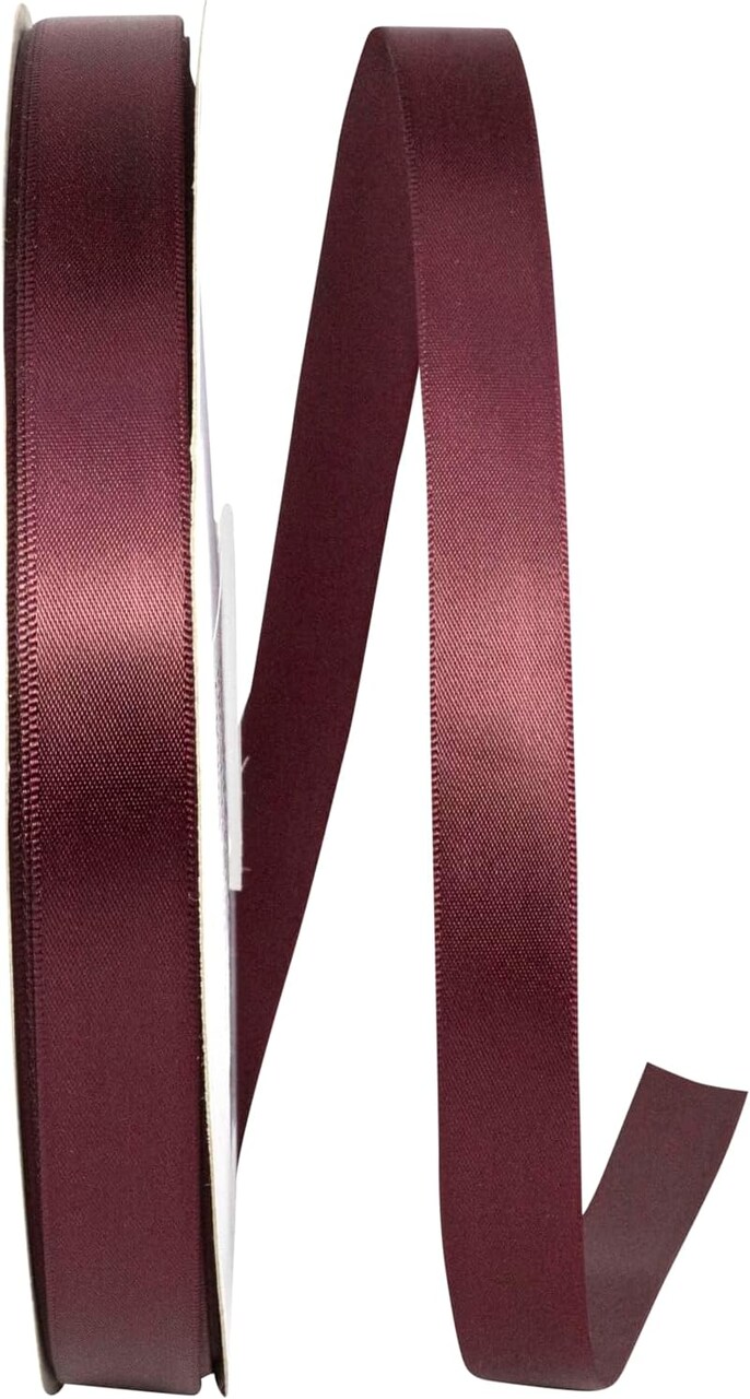Burgundy Double-Face Satin Ribbon, 5/8" x 100 Yards – 4950-090-03C